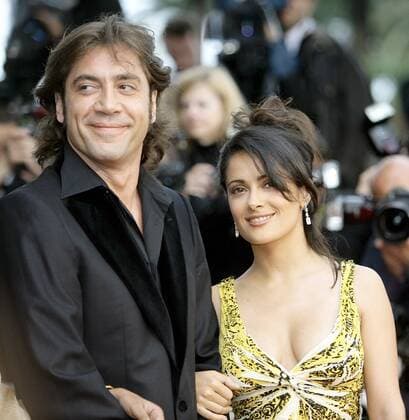 Schauspieler Javier Bardem (ESP) und Schauspielerin Salma Hayek (MEX) anlässlich der Filmpremiere von - Broken Flowers - während der 58. Internationalen Filmfestspiele in Cannes -  (can2005051724)