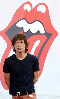 Sänger Mick Jagger (GBR The Rolling Stones) während eines Pressetermins in New York -  nyp20050510115