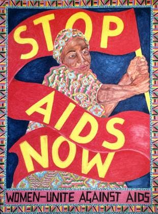 Plakat der - Women Unit against AIDS - in Johannesburg