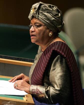 Präsidentin Ellen Johnson-Sirleaf (LBR) hält eine Rede während der 61. Vollversammlung der UNO in New York -  (nyp2006091963)