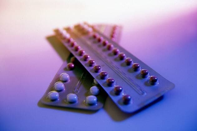 Streifen mit Antibabypillen