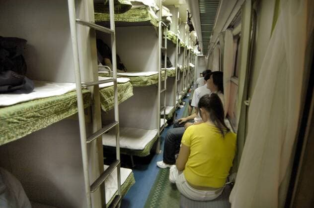 Schlafwagen im Personenzug von Shanghai nach Peking