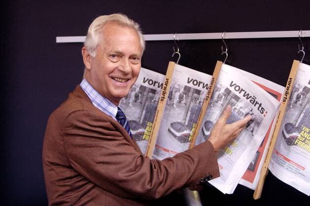 Journalist und Chefredakteur der Parteizeitung der SPD - Vorwärts - Uwe- Karsten Heye anlässlich der Frankfurter Buchmesse