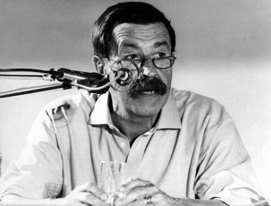 Schriftsteller Günter Grass (GER) während einer Lesung in Dresden