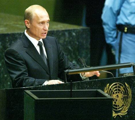 Staatspräsident Wladimir Putin (RUS) während der 58. UN Vollversammlung in New York City -  (nyp2003092521)