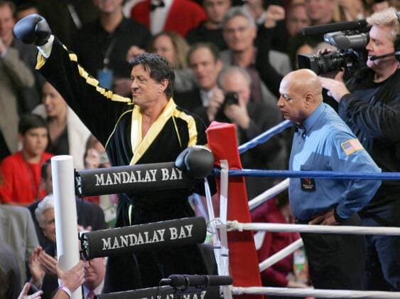 Schauspieler Sylvester Stallone (USA) als Boxer während der Dreharbeiten zum Film - Rocky Balboa - im Mandalay Bay Resort and Casino in Las Vegas -  lvp2005120304