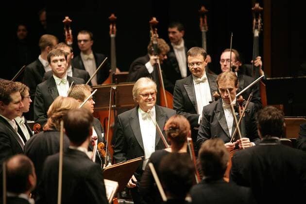 Dirigent Justus Frantz (Mitte, GER) mit der Philharmonie der Nation anlässlich eines Konzertes in Koblenz