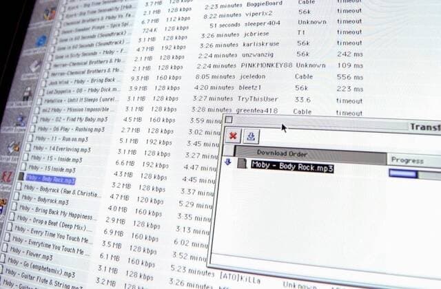 Bildschirmanzeige der Tauschbörse Napster - Washington D.C.  (wap2000072801)