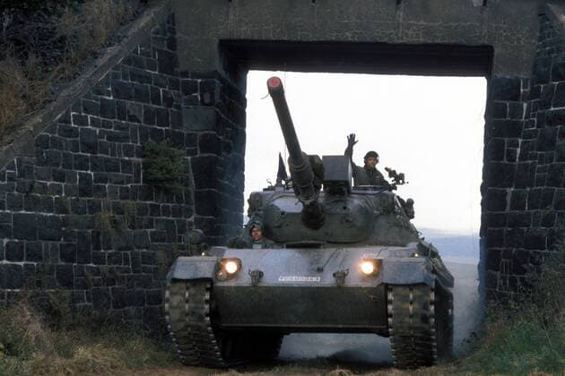 Kampfpanzer - Leopard 1 - während eines Manövers der Bundeswehr