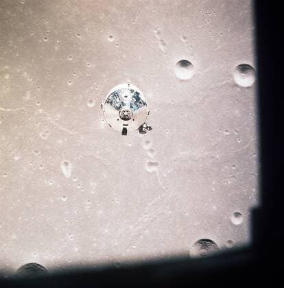 IMAGO History, Mondlandung der Apollo 11 am 20.07.1969 Kommandomodul auf dem Mond während der Mission Apollo 11 -  - KSC99071506