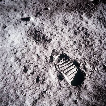 IMAGO History, Mondlandung der Apollo 11 am 20.07.1969 Spuren auf dem Mond während der Mission Apollo 11 -  - KSC99071509