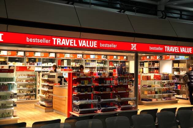 Duty Free Shop am Flughafen Otto Lilienthal in Berlin-Tegel