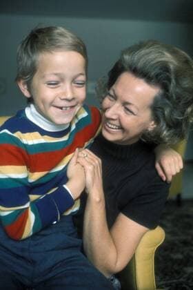 Rut Brandt (NOR GER Ehefrau von Willy Brandt) mit ihrem Sohn Matthias Brandt