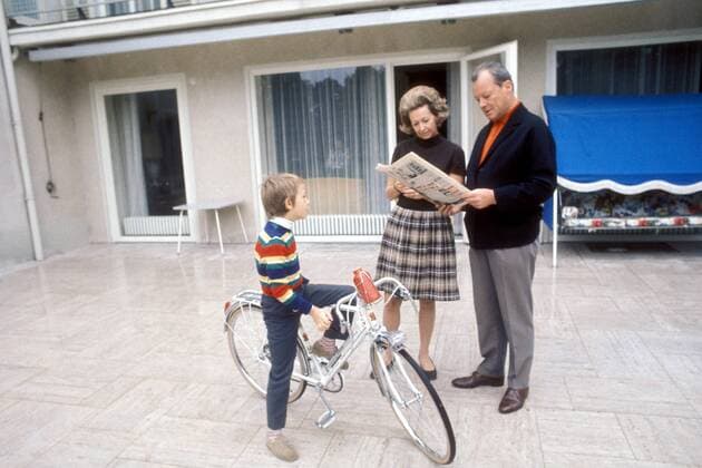 Bundeskanzler Willy Brandt (GER SPD) mit Ehefrau Ruth Brandt (NOR GER) und Sohn Matthias Brandt (GER) in Bonn