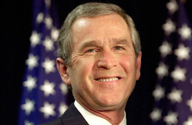 Präsident George W. Bush (USA) anlässlich einer Pressekonferenz in Washington DC -  (WAP2000122810)