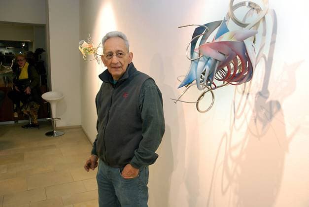 Künstler Frank Stella (USA) anlässlich einer Vernissage in der Galerie Teminus in München