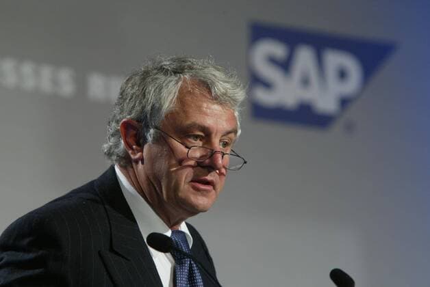 Hasso Plattner (li., GER Vorstandsvorsitzender SAP AG) 