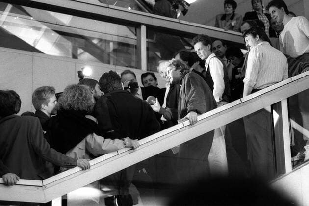 Daniel Cohn-Bendit (Mitte, GER FRA Bündnis 90 Die Grünen) anlässlich der DDR Volkskammerwahl 1990 in Berlin Ost