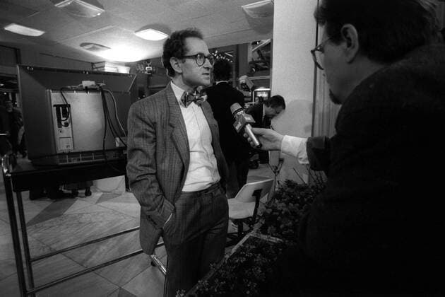 Konrad Weiß (li., GDR Bündnis 90 Grüne) anlässlich der DDR Volkskammerwahl 1990 in Berlin Ost