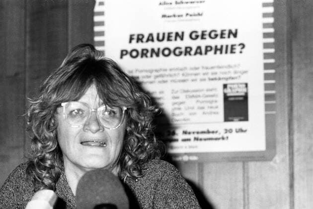 Journalistin Alice Schwarzer während einer Pressekonferenz in Bonn anlässlich der PorNO-Kampagne