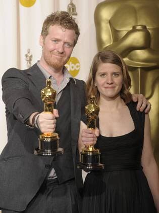 Oscar-Preisträger Glen Hansard (Sänger von The Frames) und Marketa Irglova (Sängerin) anlässlich der 80. Annual Academy Awards 2008 in Hollywood -  (lap20080224317)