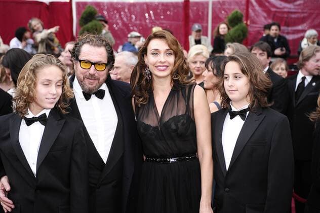 Regisseur Julian Schnabel mit seiner Familie anlässlich der 80. Annual Academy Awards in Los Angeles