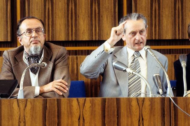 Heinz Kaminski (li.) und Herbert Gruhl (Deutschland Die Grünen)