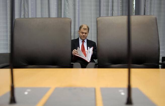 Olaf Scholz (Deutschland SPD Obmann Untersuchungsausschuss) anlässlich des 2. Untersuchungsausschusses zur Visa Affäre - Berlin
