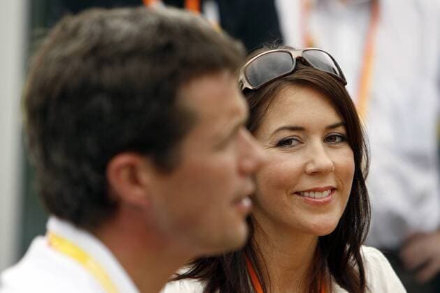 Kronprinz Frederik von Dänemark mit Ehefrau Kronprinzessin Mary von Dänemark anlässlich einer Pressekonferenz während der Olympischen Spiele in Peking - 