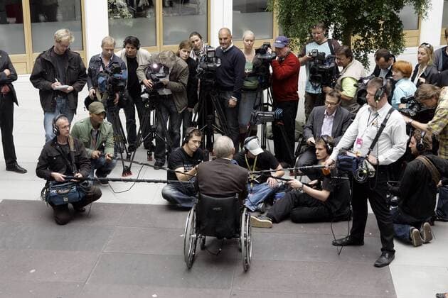 Dr. Wolfgang Schäuble während (Mitte, Deutschland CDU Innenminister) einer Pressekonferenz zum Thema Datenschutz in Berlin