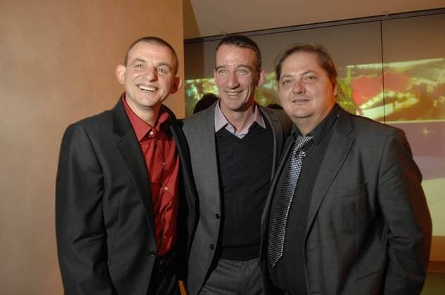 V.l.n.r.: Schauspieler Dominique Horwitz, Heio von Stetten und Jürgen Tarrach während des - Adventsessen 2008 - des Programmdirektors der ARD in München