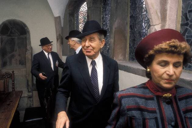 Präsident Chaim Herzog (Israel) mit Ehefrau Ora im Museum der Synagoge in Worms