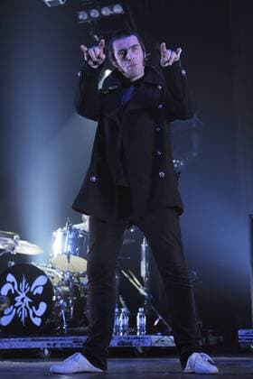 Sänger Liam Gallagher (Oasis) während eines Konzertes in München