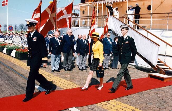 Kronprinz Frederik von Dänemark (li.), Prinz Henrik und Prinzessin Alexandra in Kopenhagen - 