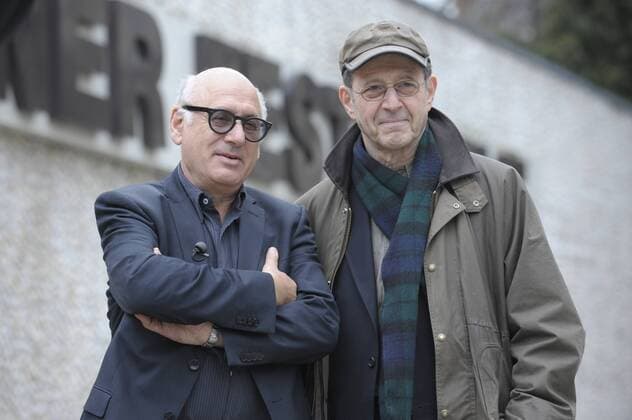 Komponisten Michael Nyman (li.) und Steve Reich (Begründer der Minimal Music) am Rande der - Märzmusik 2009 - Festival für aktuelle Musik in Berlin