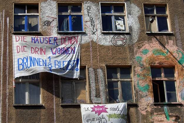 Bewohner der Brunnen 183 wehren sich gegen die Räumung ihres Hauses in Berlin