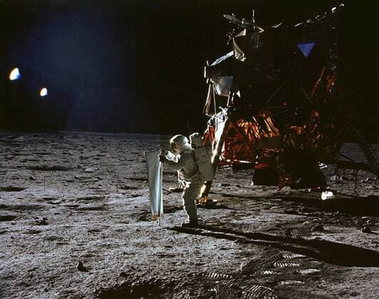 IMAGO History, Mondlandung der Apollo 11 am 20.07.1969 Astronaut Edwin Aldrin auf dem Mond - Mission Apollo 11  WAX20090602731