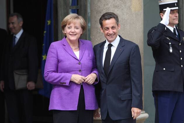 Präsident Nicolas Sarkozy (Frankreich) und Bundeskanzlerin Angela Merkel (Deutschland CDU) in Paris - 