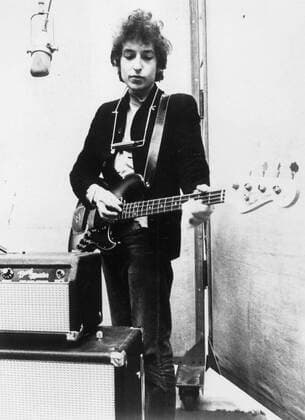 Sänger Bob Dylan in einem Tonstudio - 