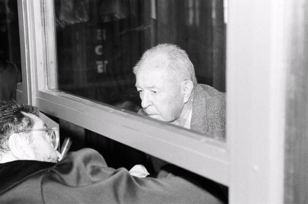 Erich Mielke (Ehemaliger Minister für Staatssicherheit der DDR) während seines Gerichtsprozesses in Berlin