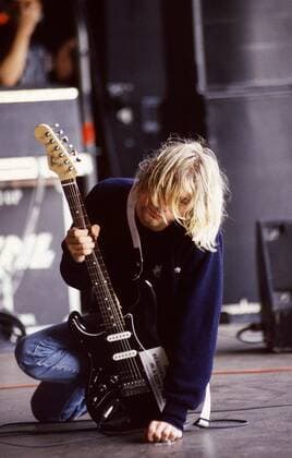 Sänger Kurt Cobain (Nirvana) während des Pukkelpop Festivals - 