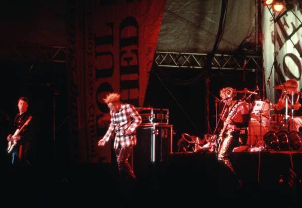 Sex Pistols v.l.n.r.: Glen Matlock, Johnny Rotten, Steve Jones und Paul Cook in München