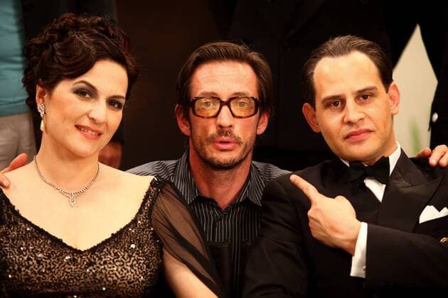 V.l.n.r. Schauspielerin Martina Gedeck, Regisseur Oskar Roehler und Schauspieler Moritz Bleibtreu anlässlich eines Pressetermins zum Film - Jud Süß - Film ohne Gewissen - in Hürth