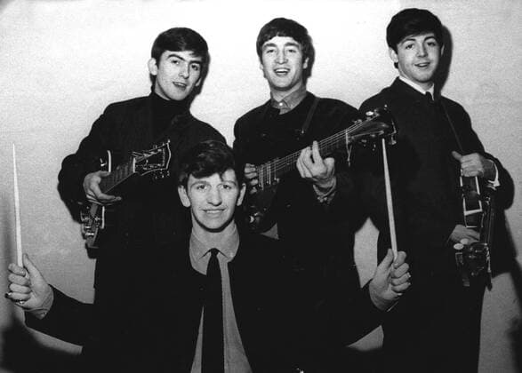 The Beatles - V.l.n.r.: George Harrison, Ringo Starr, John Lennon und Paul Mcartney - 
