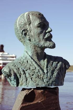  Denkmal Willem Barents, Barentsz, 1550-1597, niederländischer Seefahrer und Entdecker, Vardo, Vardoe, Norwegen, Skandinavien, Europa ibldwb01267498