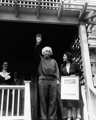Sep 15, 1950; Princeton, NJ, USA; Professor ALBERT EINSTEIN living a quiet and peaceful life at Princeton. Albert Einstein aka Yousuf Karsh Albert Einstein (March 14, 1879 Ð April 18, 1955) was a German theoretical physicist regarded as the greatest scientist of the 20th century. He proposed the theory of relativity and made contributions to the development of quantum mechanics, statistical mechanics, and cosmology. He was awarded the 1921 Nobel Prize for Physics for his explanation of the photoelectric effect and for his services to Theoretical Physics. After his general theory of relativity was formulated in 1915. Princeton USA  - ZUMAk09