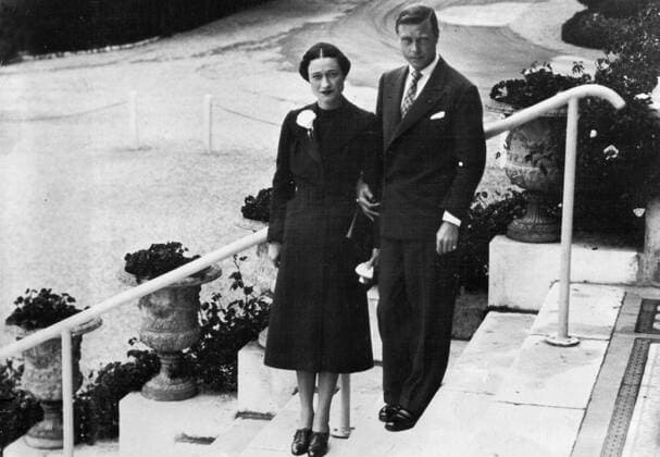 Apr 04, 1938; Cap D Antibes, FRANCE; Duke of Windsor (formerly EDWARD VIII) and his wife Dutchess of Windsor (WALLIS SIMPSON) in front of the Grand Hotel in Cap D Antibes, South France. Edward VIII had met and fallen in love with a married American woman, Mrs Wallis Simpson. Concern about Edward s private life grew in the Cabinet, opposition parties and the Dominions, when Mrs Simpson obtained a divorce in 1936 and it was clear that Edward was determined to marry her. Eventually Edward realised he had to choose between the Crown and Mrs Simpson who, as a twice-divorced woman, would not have been acceptable as Queen. In 1937, Edward was created Duke of Windsor and married Wallis Simpson in a ceremony in France. Edward VIII is the only British monarch to have voluntarily relinquished the throne. Cap D Antibes FRANCE  - ZUMAk09
