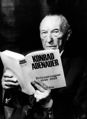 Jan 03, 1966; Bonn, Germany; On Wednesday, January 5th, 1966, Dr. KONRAD ADENAUER, the famous politician and former German Chancellor, will celebrate his 90th. birthday. This picture of Adenauer was taken just before Christmas and shows him memoirs, published a short time ago. Bonn Germany  - ZUMAk09