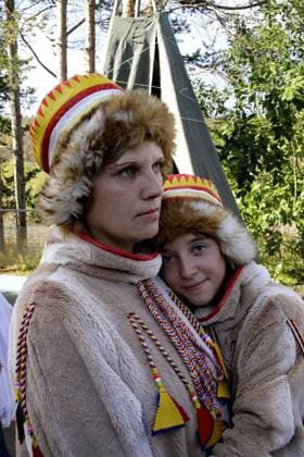 Sep 12, 2009 - Murmansk, Russian Federation - The village of Lappish (Murmansk region) played host to the XIII traditional Sami national games. The fest program includes sport national competition for the Women s Sami football, lassoing deer, jumping over sledges, firing a crossbow, fishing as well as amateur performances of folklore groups of the Murmansk region. In the games attended by the Sami of the Kola region, Lovozero, Kovdor and Murmansk. Everyone could taste the Sami national dishes. Murmansk Russian Federation - ZUMApr2