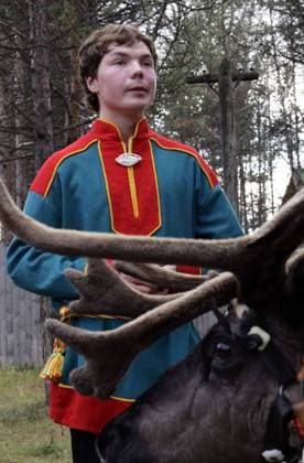 Sep 12, 2009 - Murmansk, Russian Federation - The village of Lappish (Murmansk region) played host to the XIII traditional Sami national games. The fest program includes sport national competition for the Women s Sami football, lassoing deer, jumping over sledges, firing a crossbow, fishing as well as amateur performances of folklore groups of the Murmansk region. In the games attended by the Sami of the Kola region, Lovozero, Kovdor and Murmansk. Everyone could taste the Sami national dishes. Murmansk Russian Federation - ZUMApr2